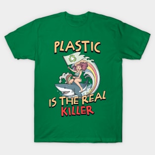 Plastic is the Real Killer - [Anime Shark Rider] T-Shirt